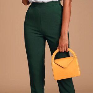 Kick It Forest Green High-Waisted Trouser Pants